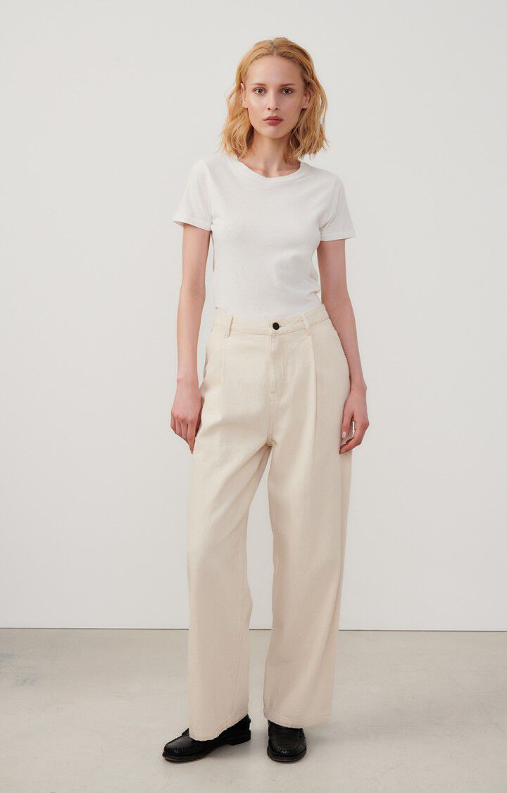 American Vintage T-shirt Femme Gamipy - BLANC 16 Manches Courtes Blanc - E25