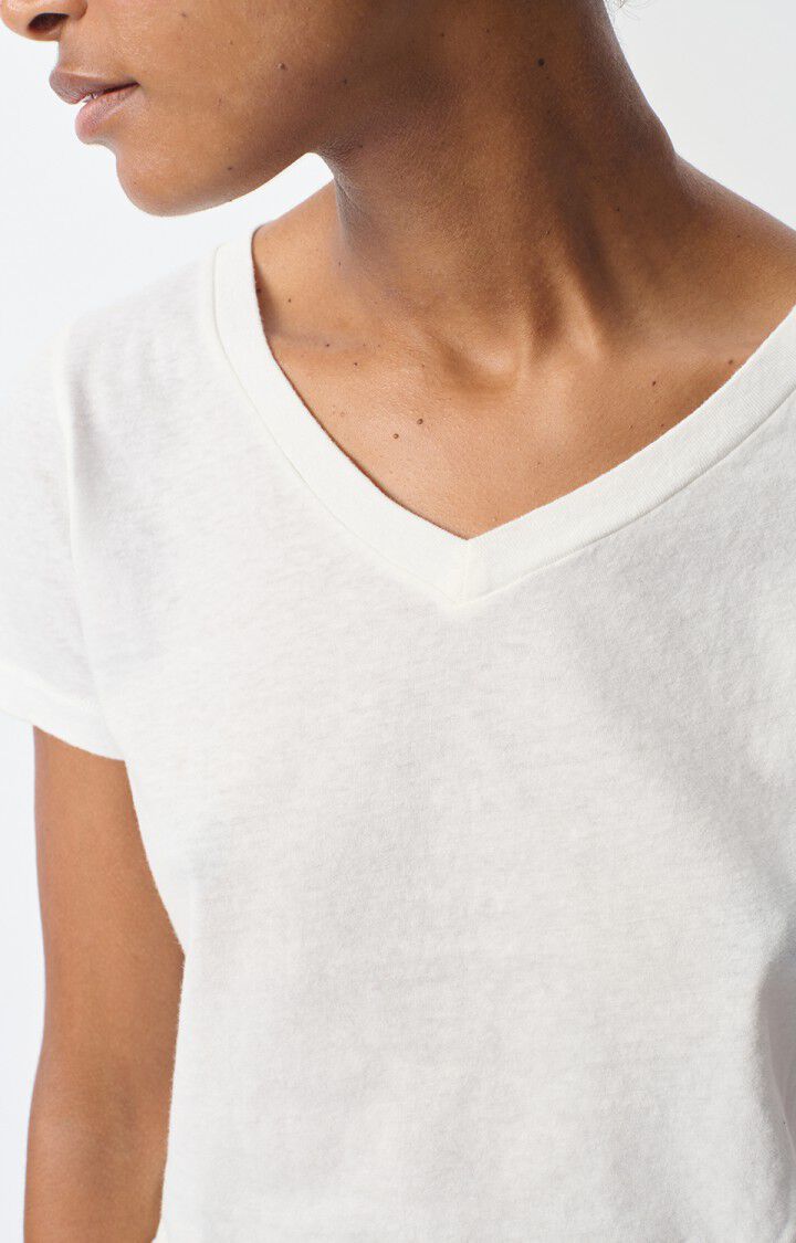 American Vintage T-shirt Femme Gamipy - BLANC 16 Manches Courtes Blanc - E25