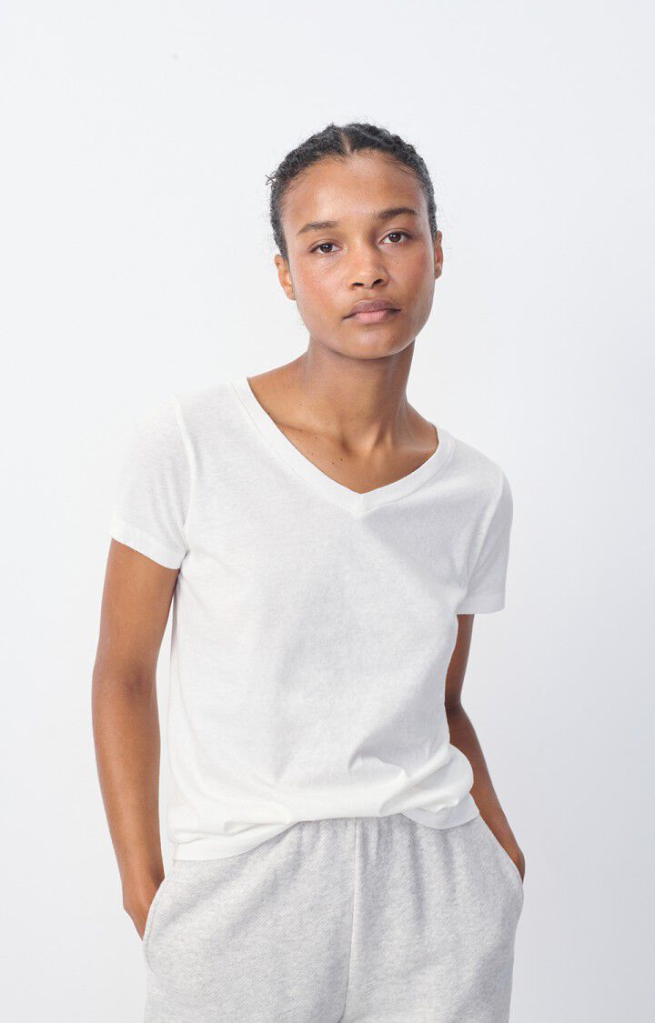 american vintage T-shirt femme Gamipy - BLANC 16 Manches courtes Blanc - E25