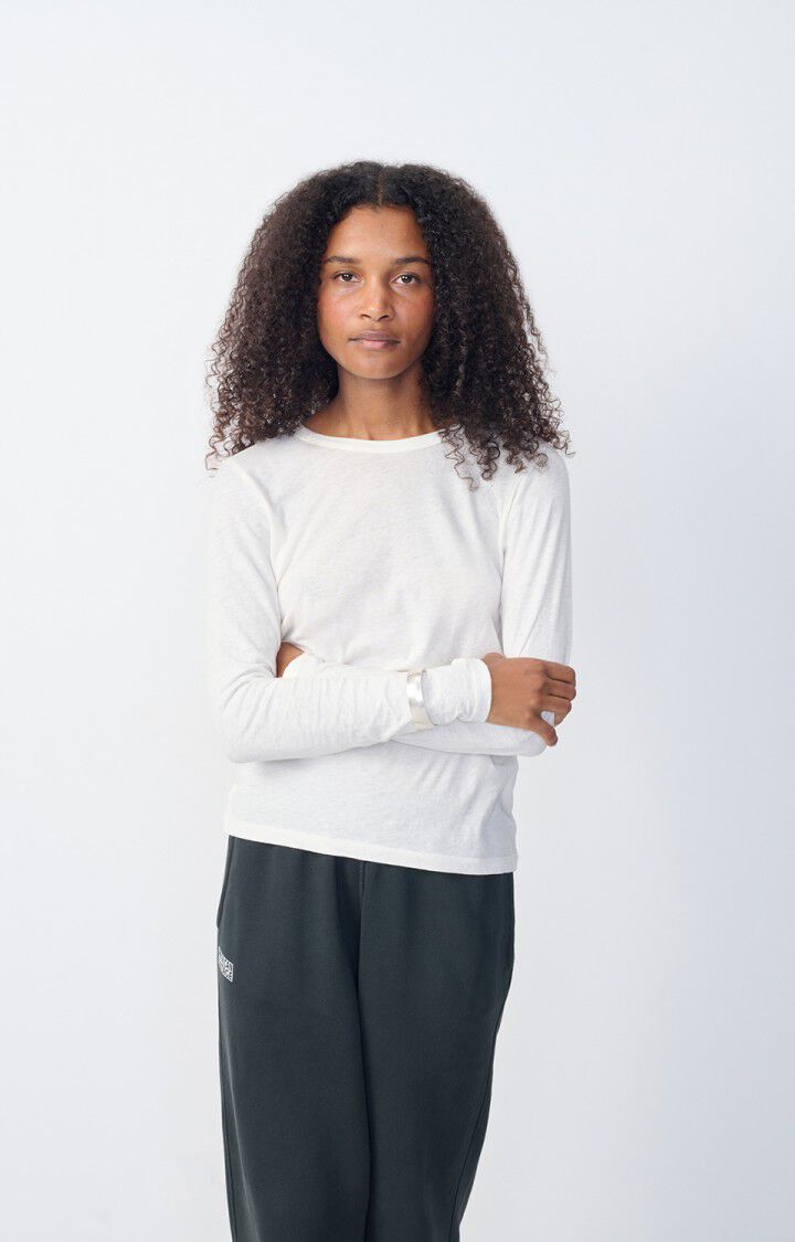 american vintage T-shirt femme Gamipy - BLANC 62 Manches longues Blanc - E25