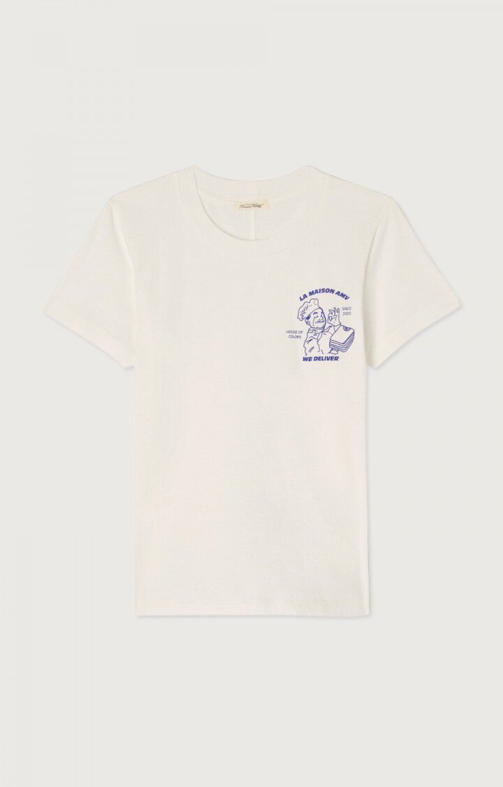 american vintage T-shirt femme Gamipy - BLANC Manches courtes Blanc - H22B