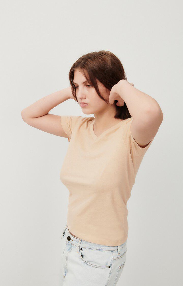 american vintage T-shirt femme Gamipy - DESERT 16 Manches courtes Beige - E24