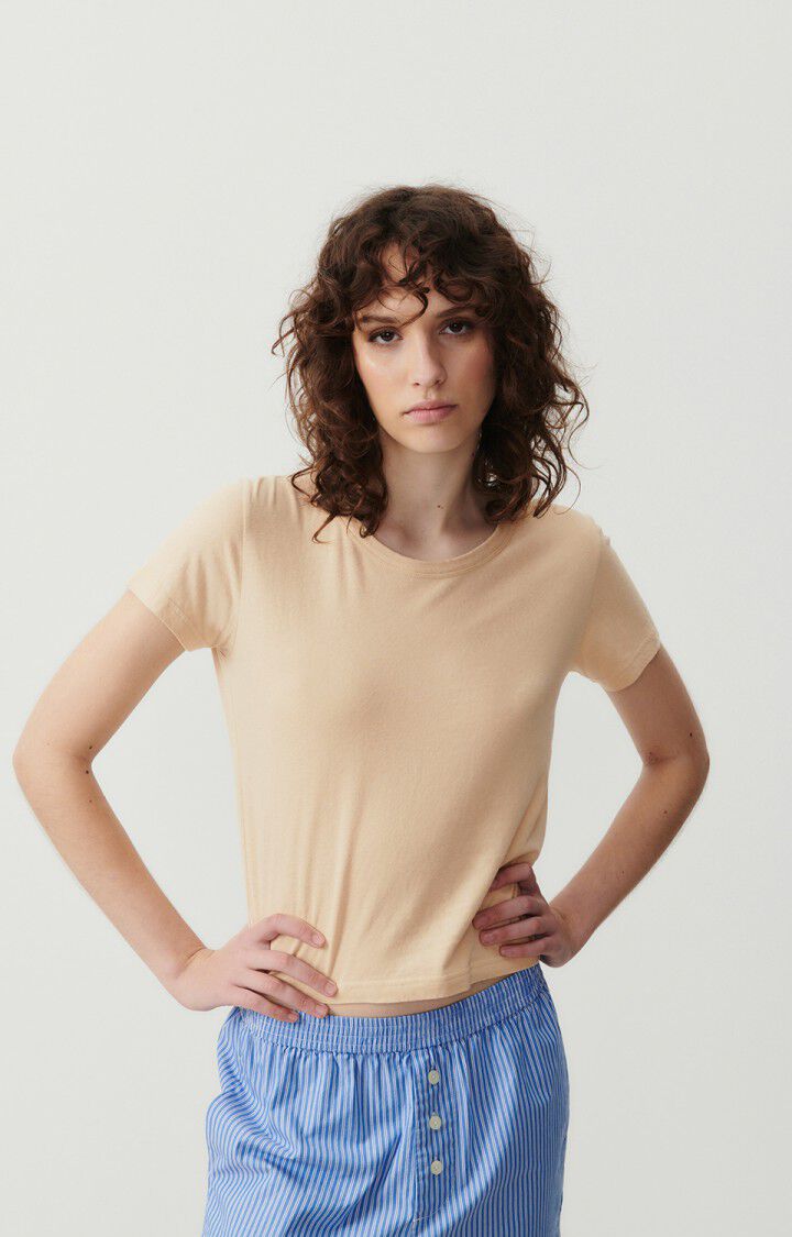 american vintage T-shirt femme Gamipy - DESERT 17 Manches courtes Beige - E24