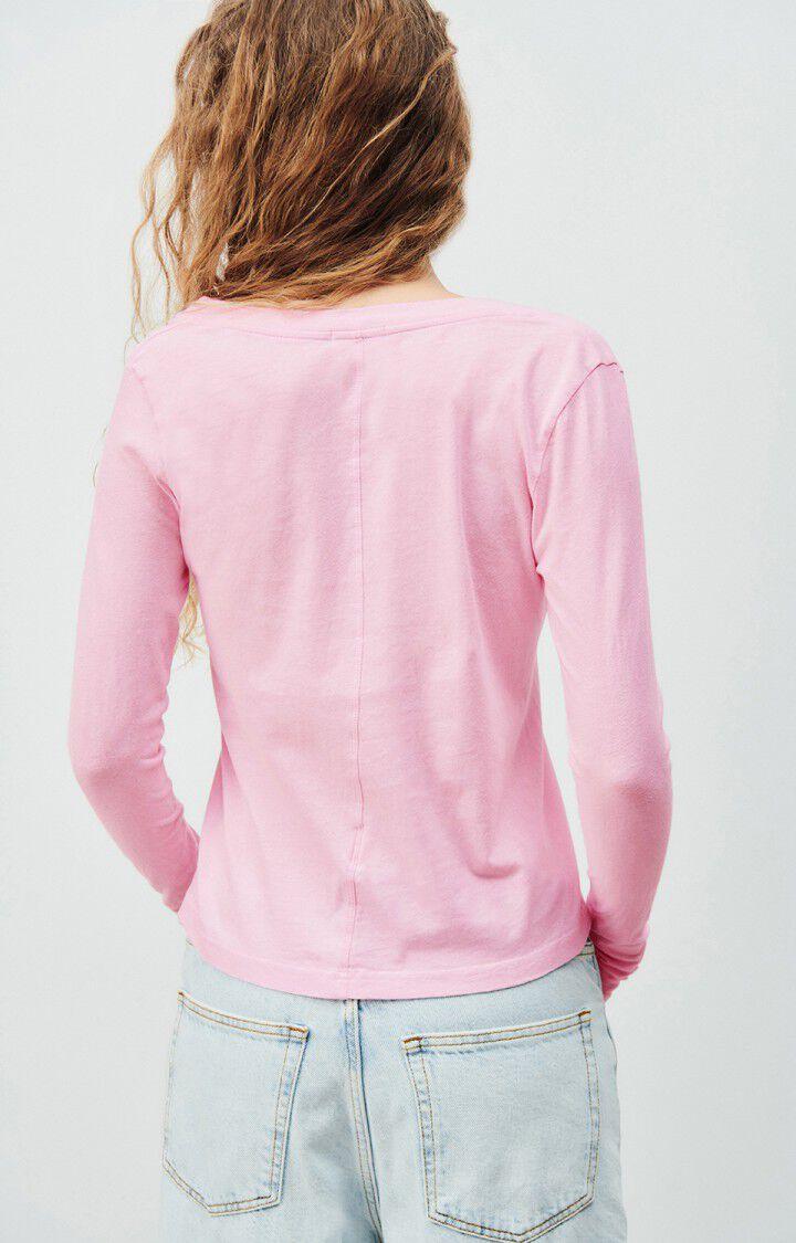 American Vintage T-shirt Femme Gamipy - FLEUR DE CERISIER 62 Manches Longues Rose - E25