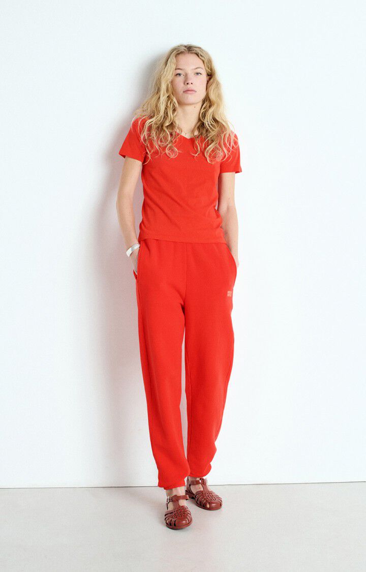 American Vintage T-shirt Femme Gamipy - FRAISE 16 Manches Courtes Rouge - E25