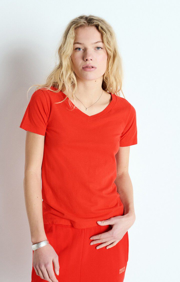 american vintage T-shirt femme Gamipy - FRAISE 16 Manches courtes Rouge - E25