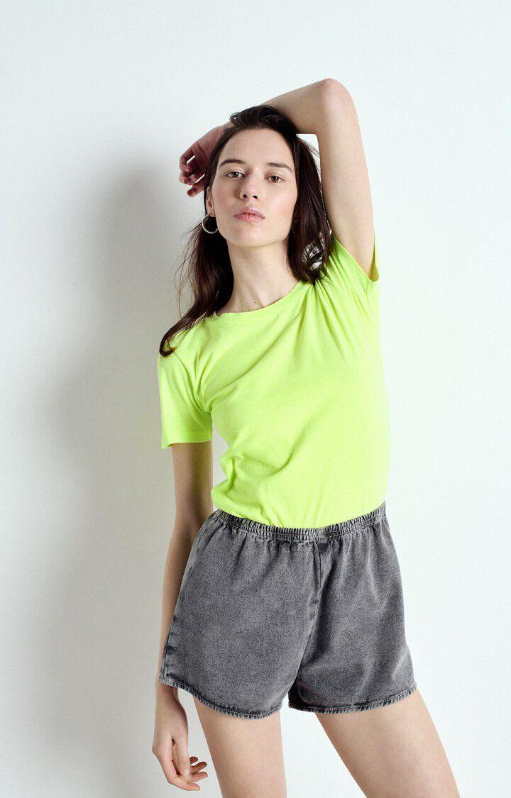 american vintage T-shirt femme Gamipy - JAUNE FLUO 16 Manches courtes Jaune - E25