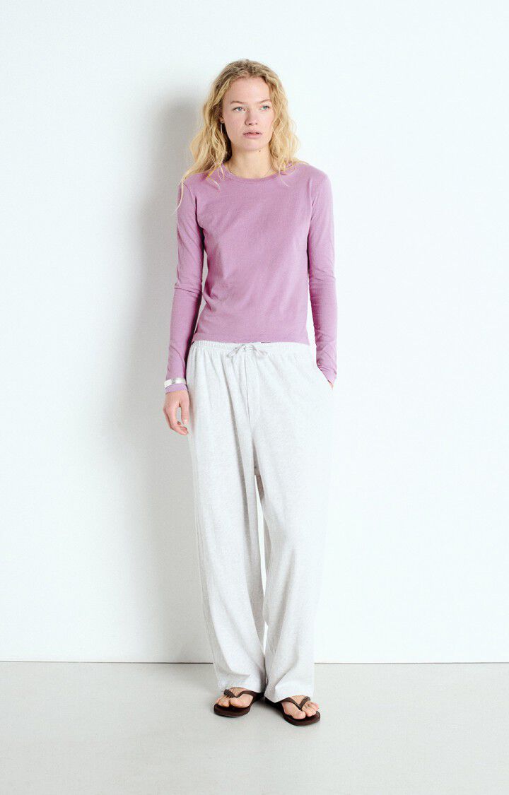 American Vintage T-shirt Femme Gamipy - LILAS 63 Manches Longues Violet - E25