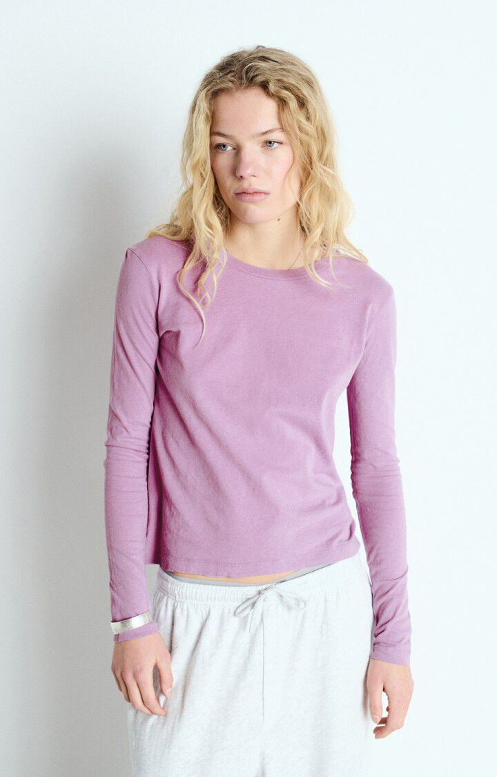 american vintage T-shirt femme Gamipy - LILAS 63 Manches longues Violet - E25