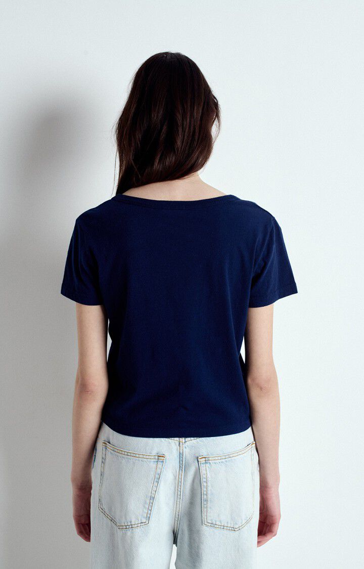 American Vintage T-shirt Femme Gamipy - NAVY 17 Manches Courtes Bleu - E25