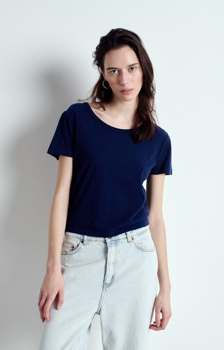 american vintage T-shirt femme Gamipy - NAVY 17 Manches courtes Bleu - E25