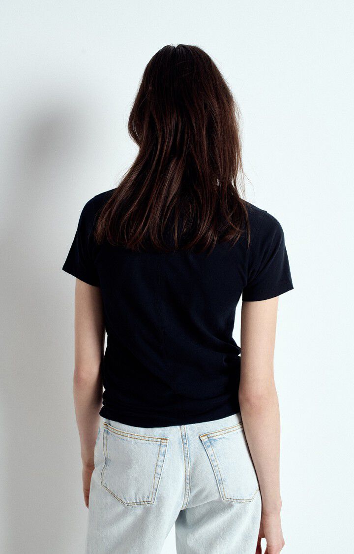 American Vintage T-shirt Femme Gamipy - NOIR 16 Manches Courtes Noir - E25