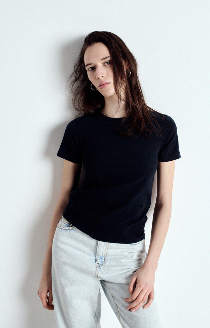 american vintage T-shirt femme Gamipy - NOIR 16 Manches courtes Noir - E25