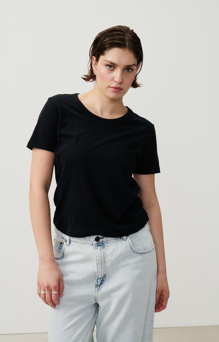 american vintage T-shirt femme Gamipy - NOIR 17 Manches courtes Noir - E25