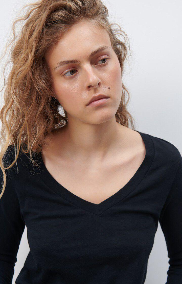 American Vintage T-shirt Femme Gamipy - NOIR 62 Manches Longues Noir - E25