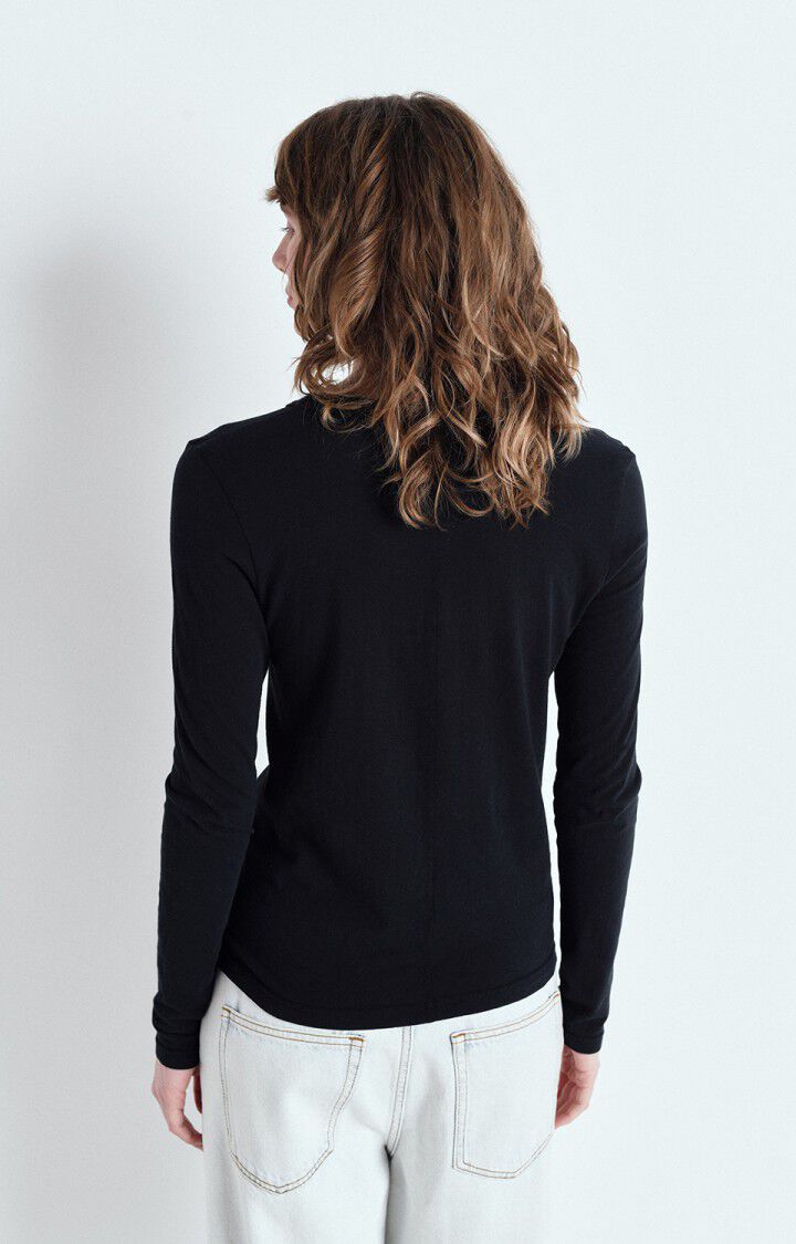 American Vintage T-shirt Femme Gamipy - NOIR 62 Manches Longues Noir - E25