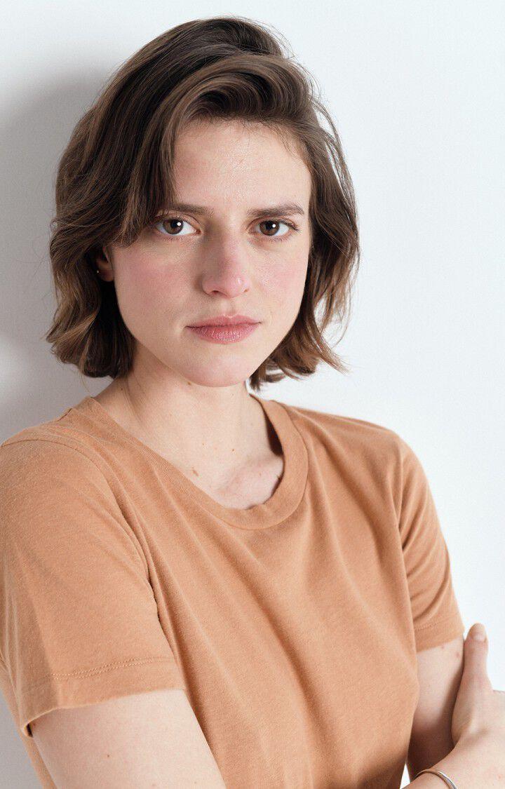 American Vintage T-shirt Femme Gamipy - NOISETIER 16 Manches Courtes Marron - E25