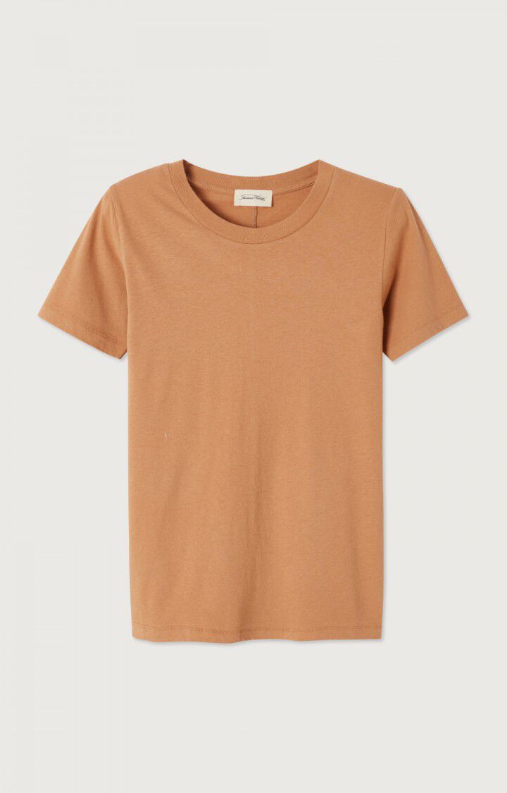 American Vintage T-shirt Femme Gamipy - NOISETIER 16 Manches Courtes Marron - E25
