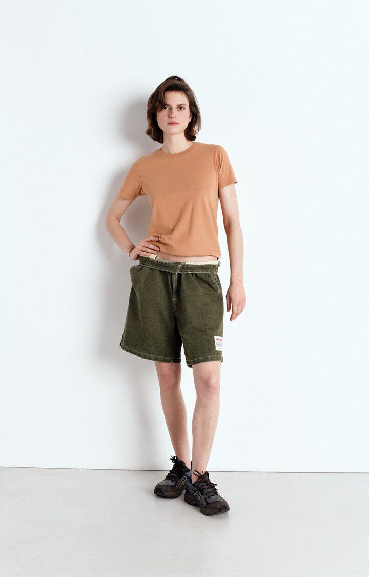 american vintage T-shirt femme Gamipy - NOISETIER 16 Manches courtes Marron - E25