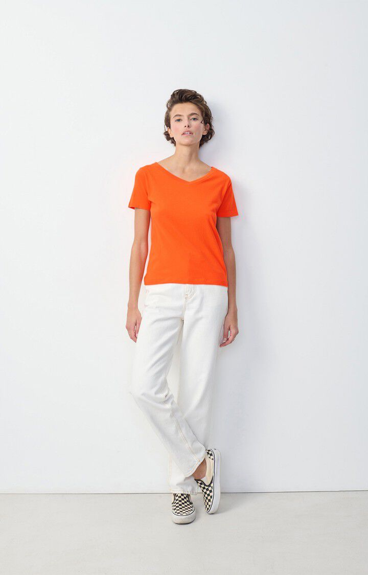 American Vintage T-shirt Femme Gamipy - ORANGE 16 Manches Courtes Orange - H24