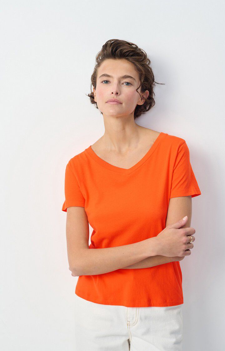 american vintage T-shirt femme Gamipy - ORANGE 16 Manches courtes Orange - H24