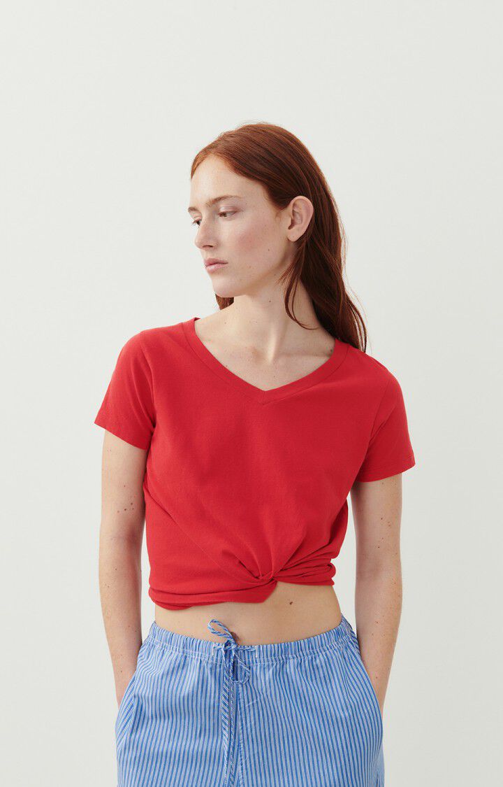 american vintage T-shirt femme Gamipy - POIVRON 16 Manches courtes Rouge - E24