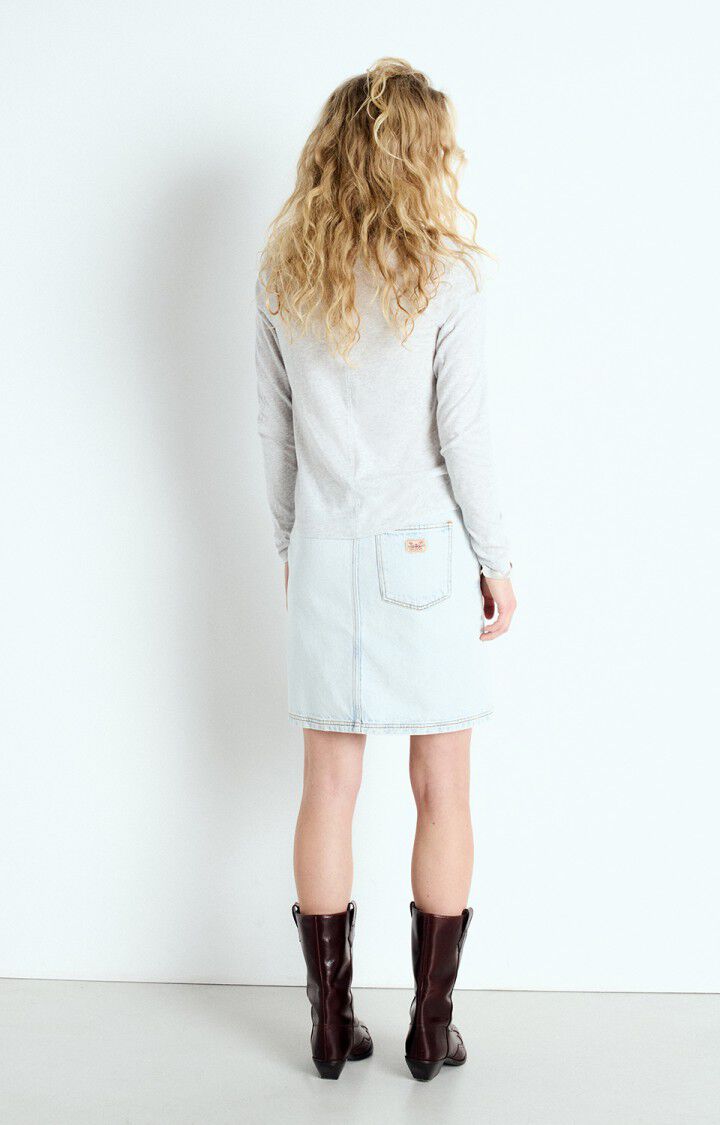 American Vintage T-shirt Femme Gamipy - POLAIRE CHINE 62 Manches Longues Gris - E25