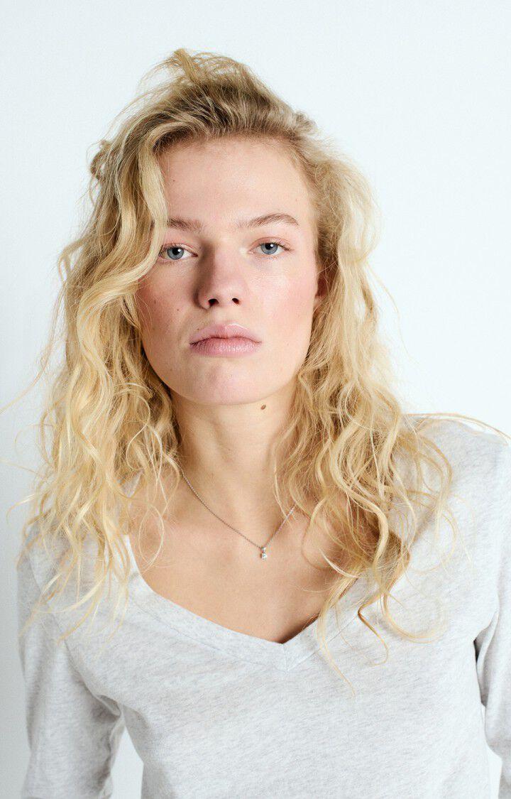 American Vintage T-shirt Femme Gamipy - POLAIRE CHINE 62 Manches Longues Gris - E25