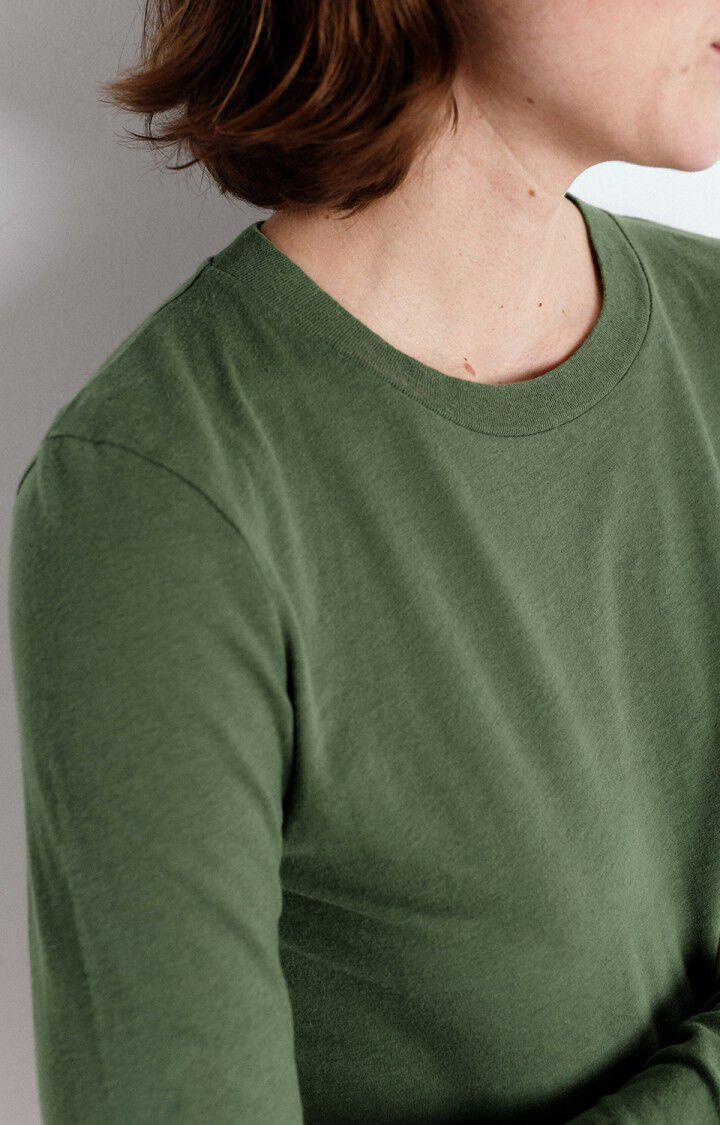 American Vintage T-shirt Femme Gamipy - TORTUE 63 Manches Longues Vert - E25