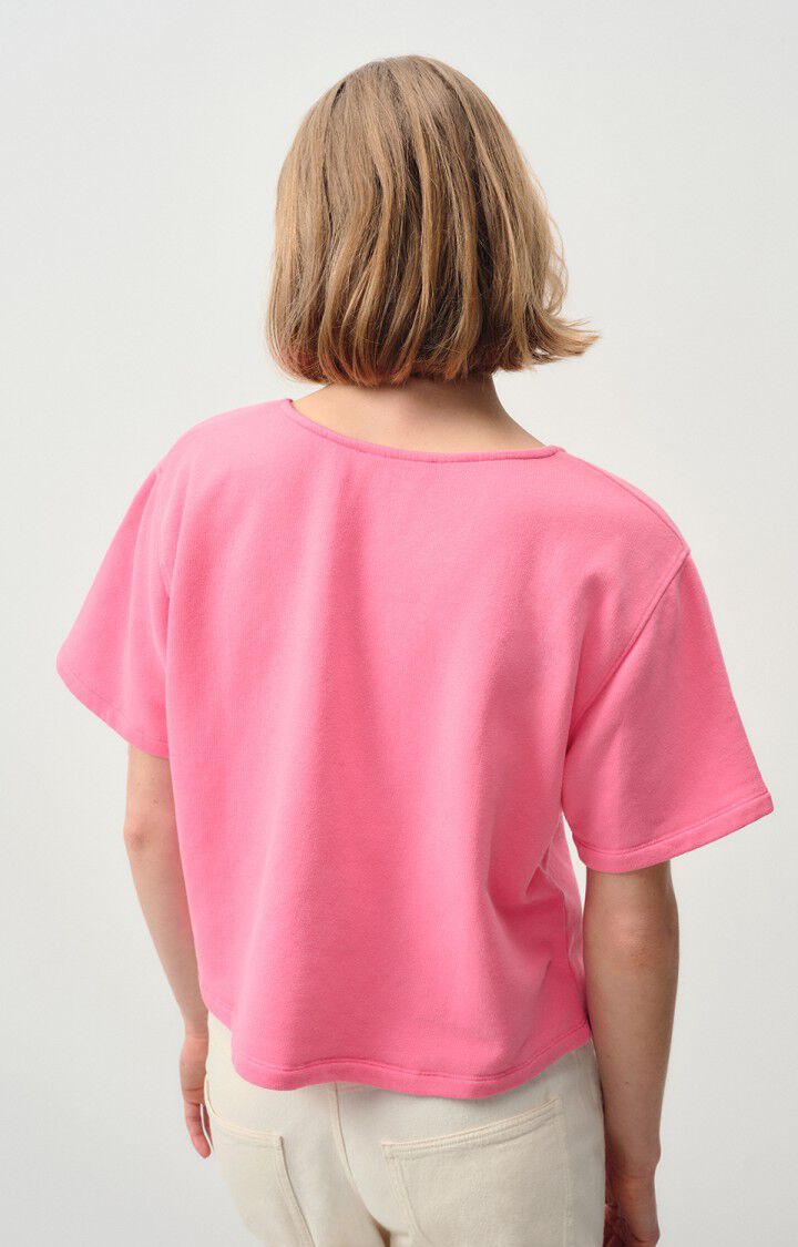 American Vintage T-shirt Femme Hapylife - BUBBLE GUM VINTAGE 19 Manches Courtes Rose - E24