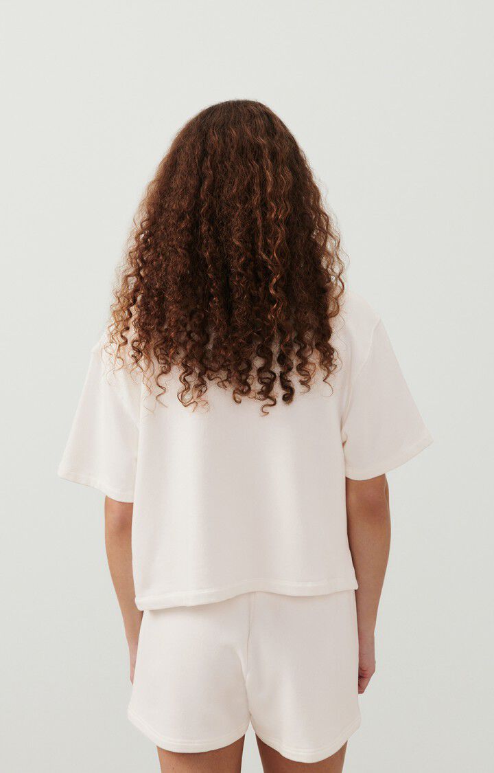 American Vintage T-shirt Femme Hapylife - COLOMBE VINTAGE 19 Manches Courtes Blanc - E24