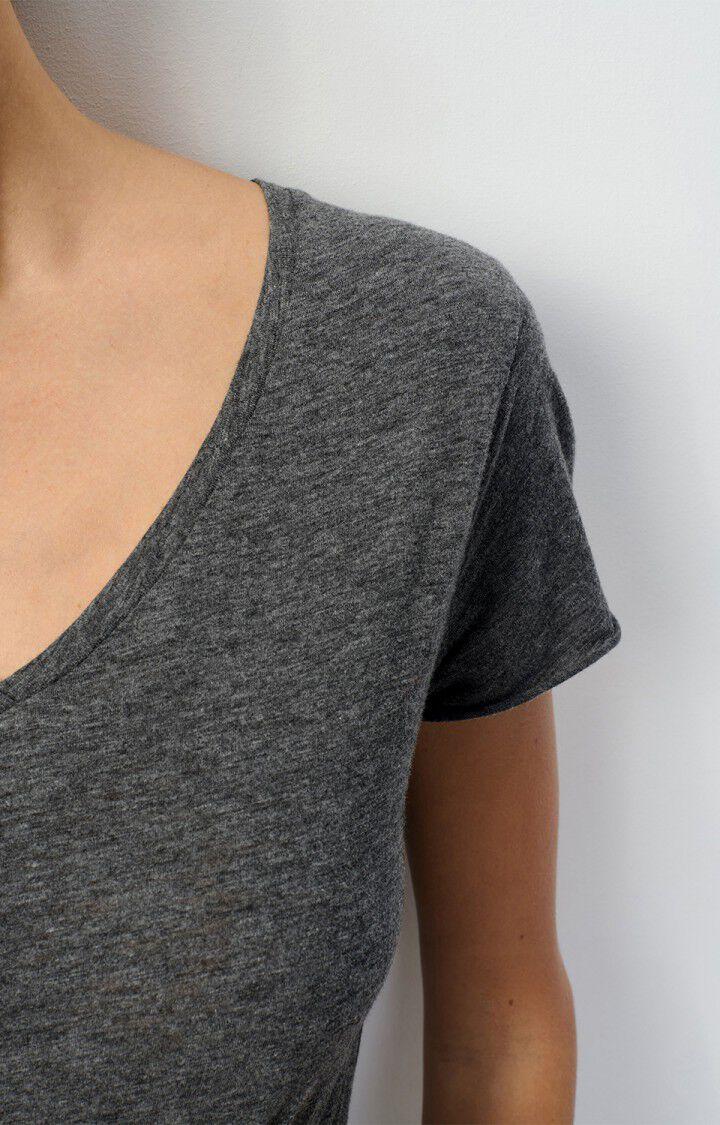 American Vintage T-shirt Femme Jacksonville - ANTHRACITE CHINE 15 Manches Courtes Gris - E25