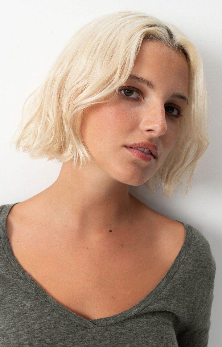 American Vintage T-shirt Femme Jacksonville - ANTHRACITE CHINE 48 Manches Longues Gris - E25