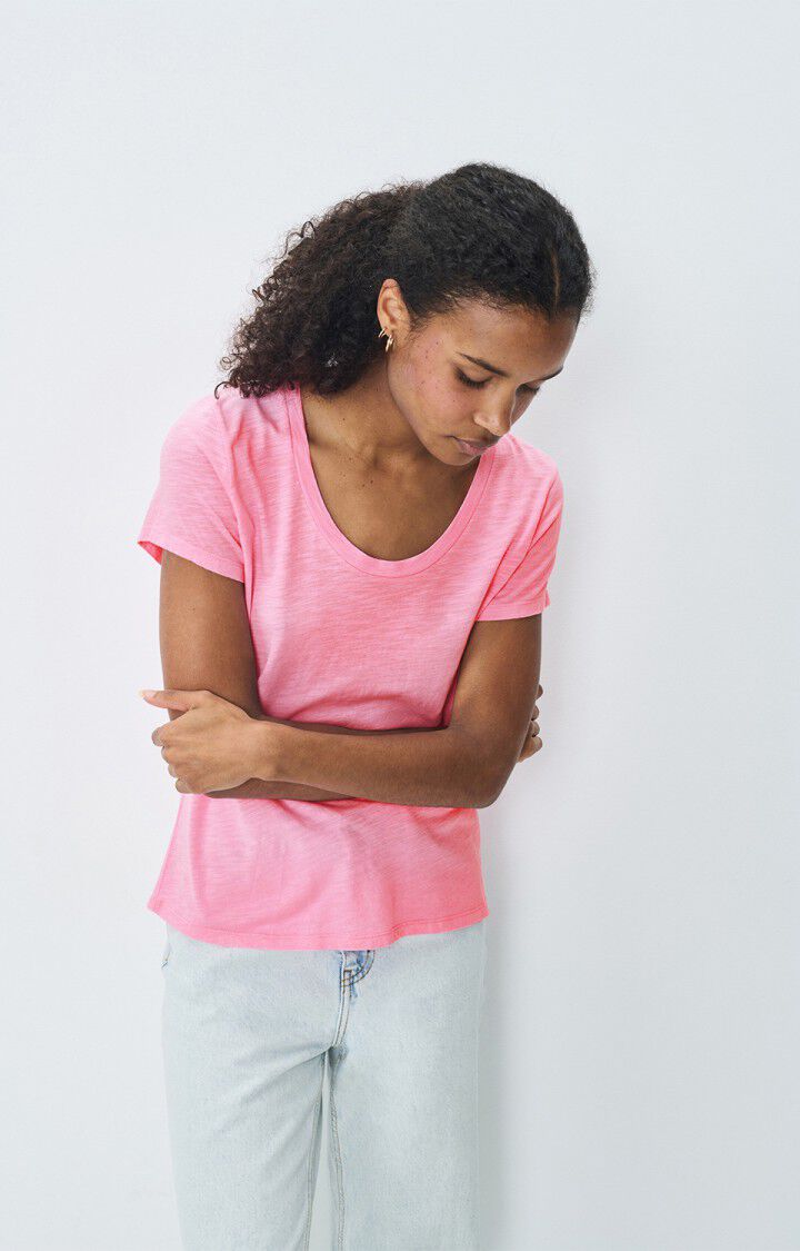 american vintage T-shirt femme Jacksonville - BISOU VINTAGE 15 Manches courtes Rose - E25