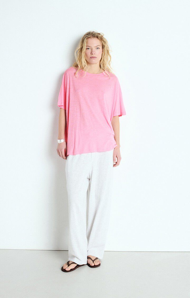 American Vintage T-shirt Femme Jacksonville - BISOU VINTAGE 17 Manches Courtes Rose - E25