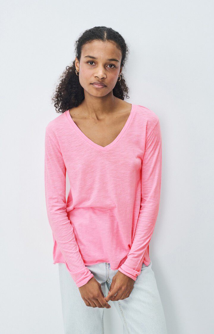 american vintage T-shirt femme Jacksonville - BISOU VINTAGE 68 Manches longues Rose - E25