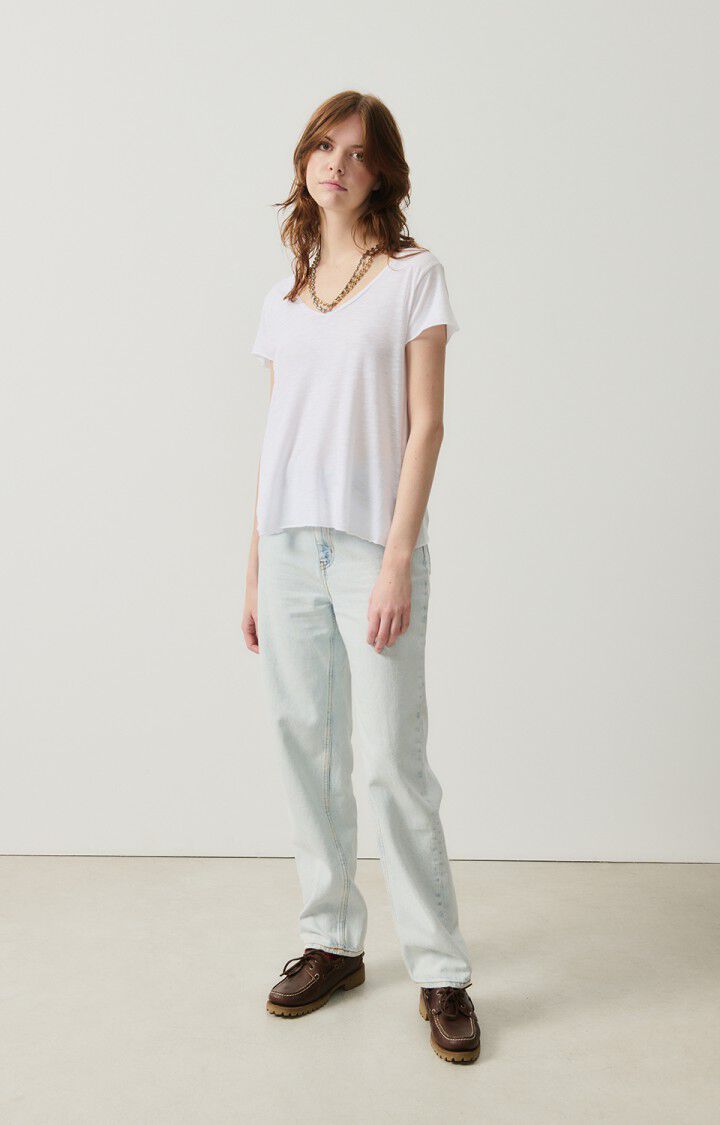 American Vintage T-shirt Femme Jacksonville - BLANC 15 Manches Courtes Blanc - E25