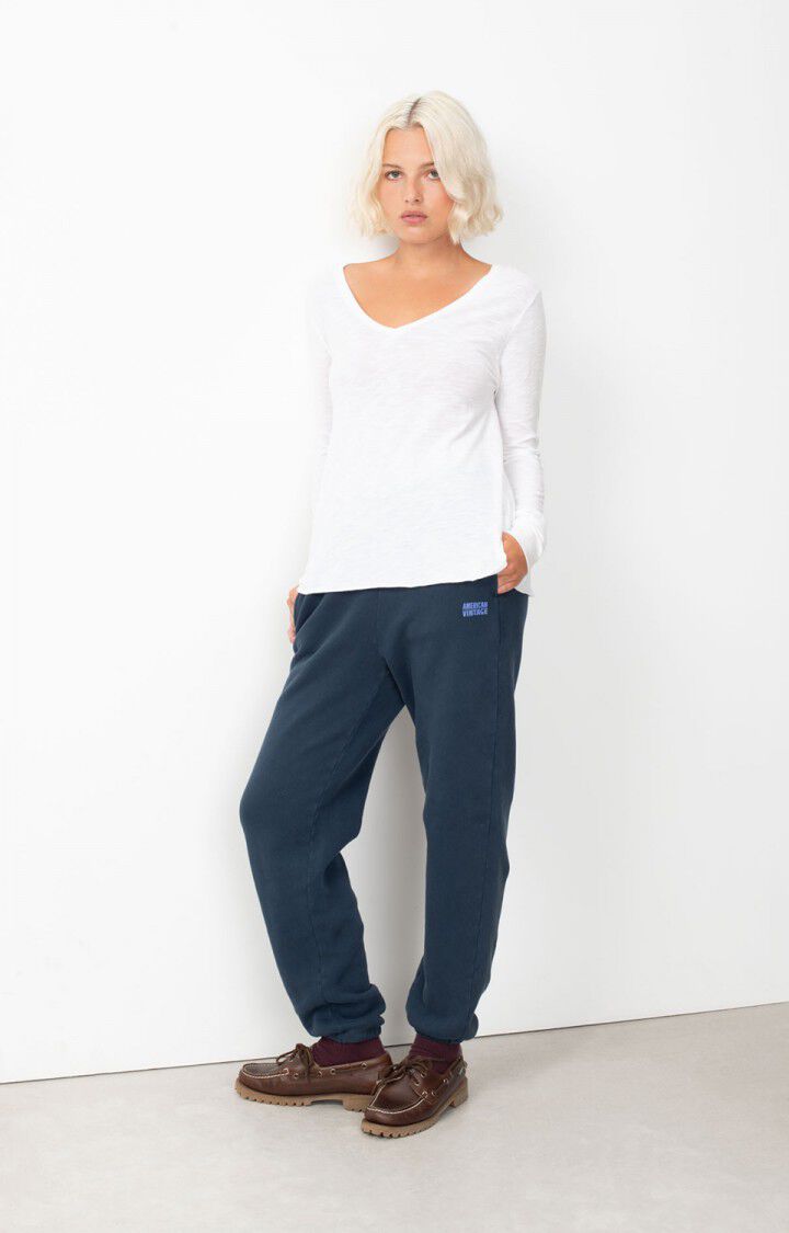 American Vintage T-shirt Femme Jacksonville - BLANC 48 Manches Longues Blanc - E25