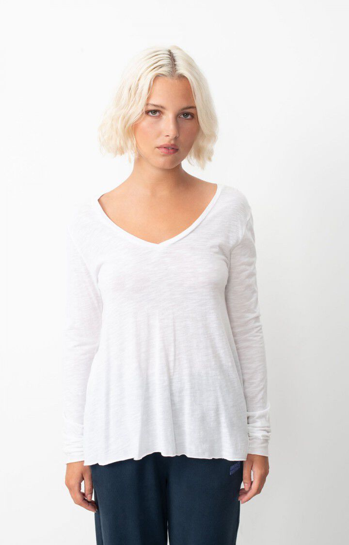 american vintage T-shirt femme Jacksonville - BLANC 48 Manches longues Blanc - E25