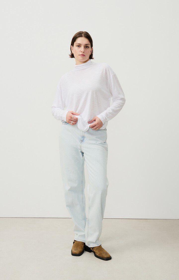 American Vintage T-shirt Femme Jacksonville - BLANC 56 Manches Longues Blanc - E25