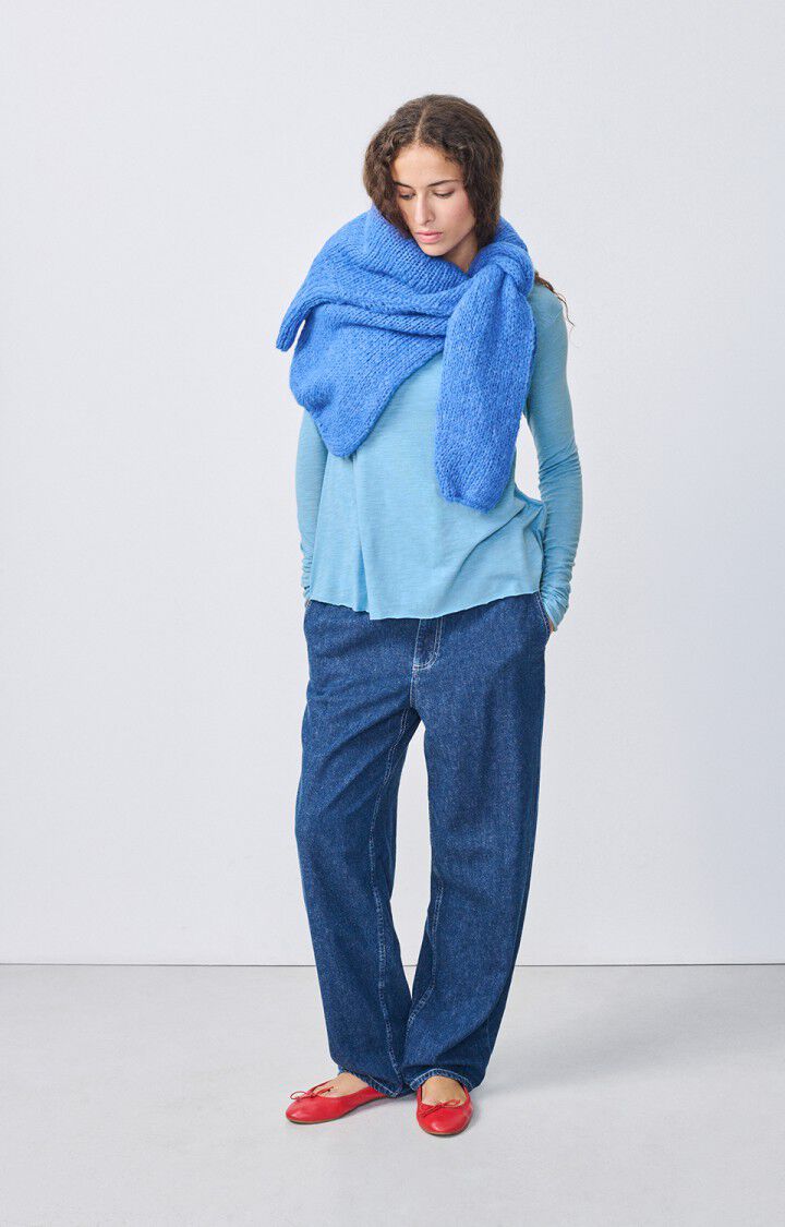 American Vintage T-shirt Femme Jacksonville - BLEUTE VINTAGE 68 Manches Longues Bleu - H23