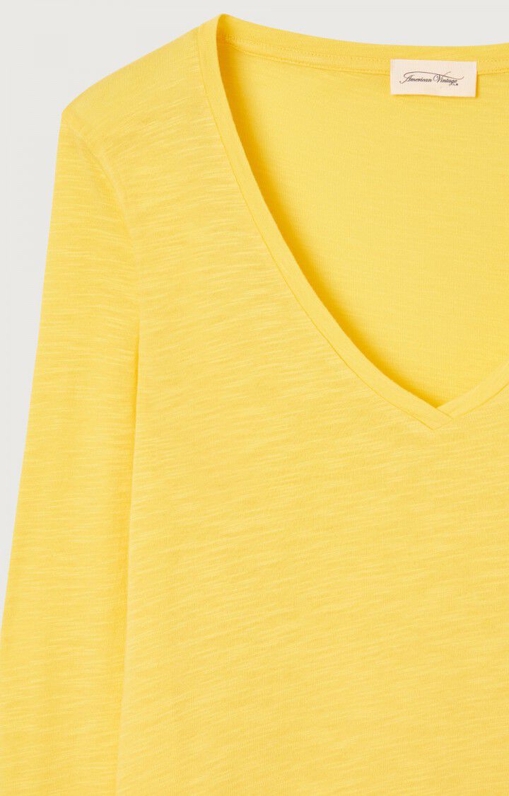 American Vintage T-shirt Femme Jacksonville - BOUTON D'OR VINTAGE 68 Manches Longues Jaune - E23B