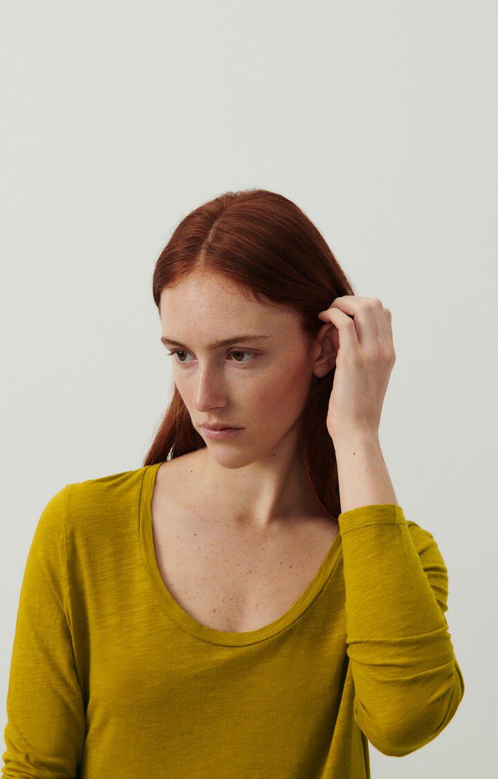 American Vintage T-shirt Femme Jacksonville - BRONZE VINTAGE 65 Manches Longues Jaune - E24