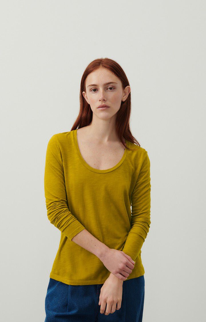 american vintage T-shirt femme Jacksonville - BRONZE VINTAGE 65 Manches longues Jaune - E24