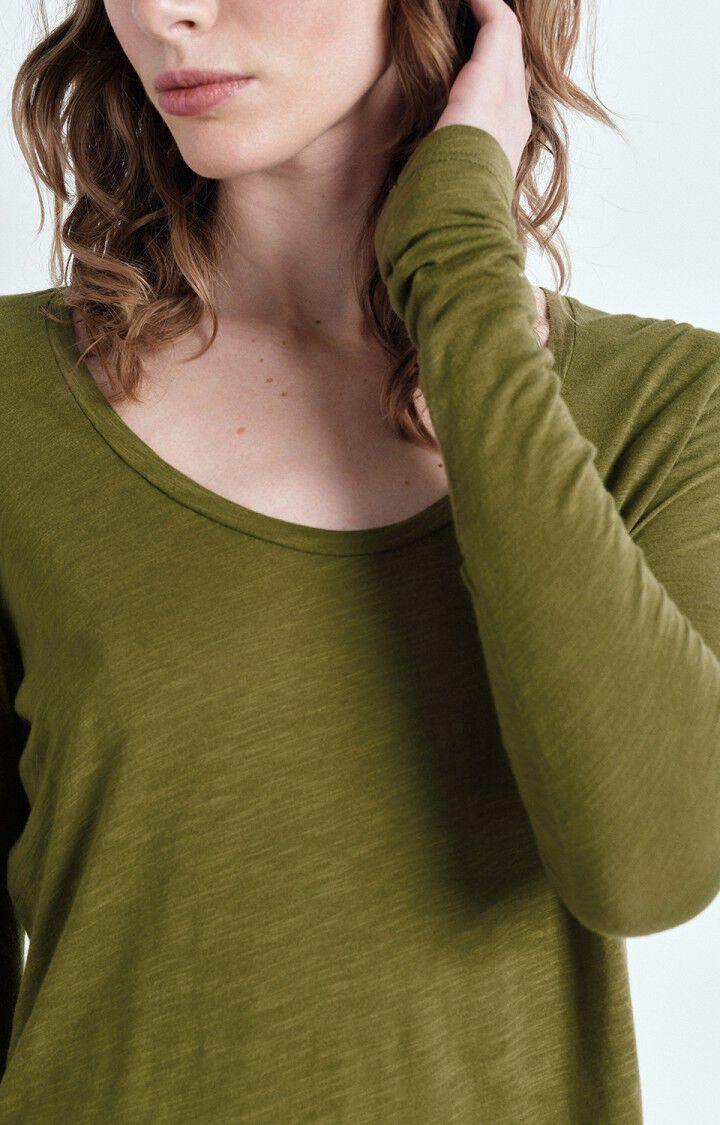 American Vintage T-shirt Femme Jacksonville - BUISSON VINTAGE 65 Manches Longues Vert - E25