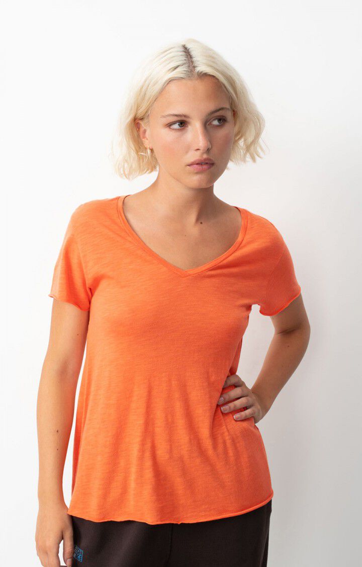 american vintage T-shirt femme Jacksonville - BUTTERNUT CHINE 15 Manches courtes Orange - H24
