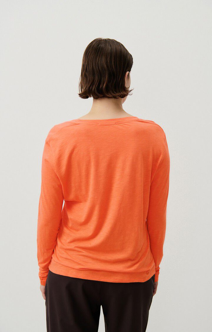 American Vintage T-shirt Femme Jacksonville - BUTTERNUT CHINE 65 Manches Longues Orange - H24