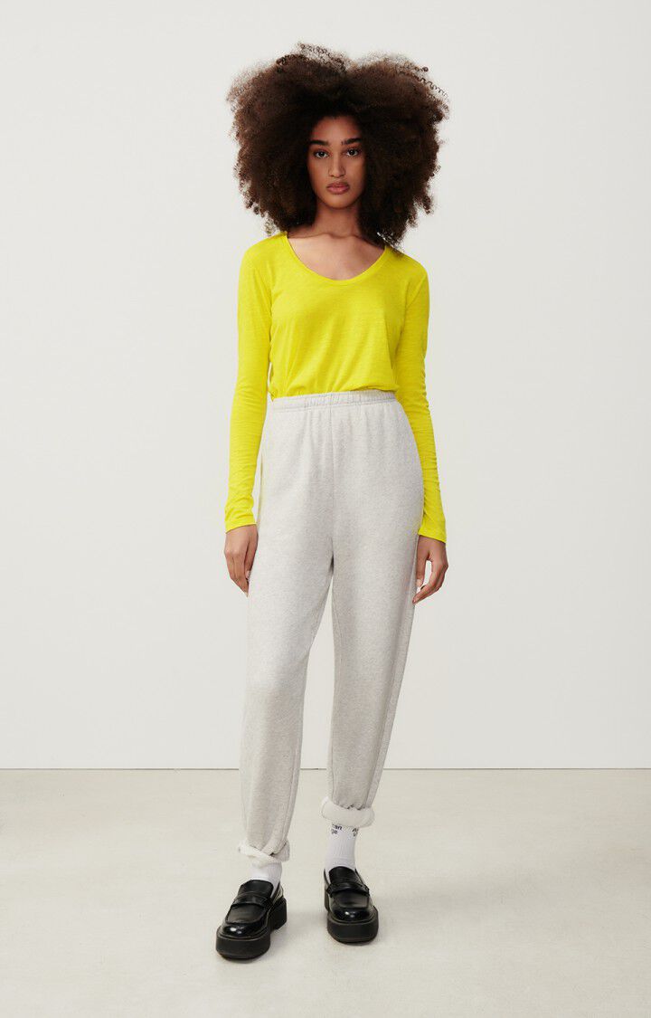 American Vintage T-shirt Femme Jacksonville - CITRON VINTAGE 65 Manches Longues Jaune - E24