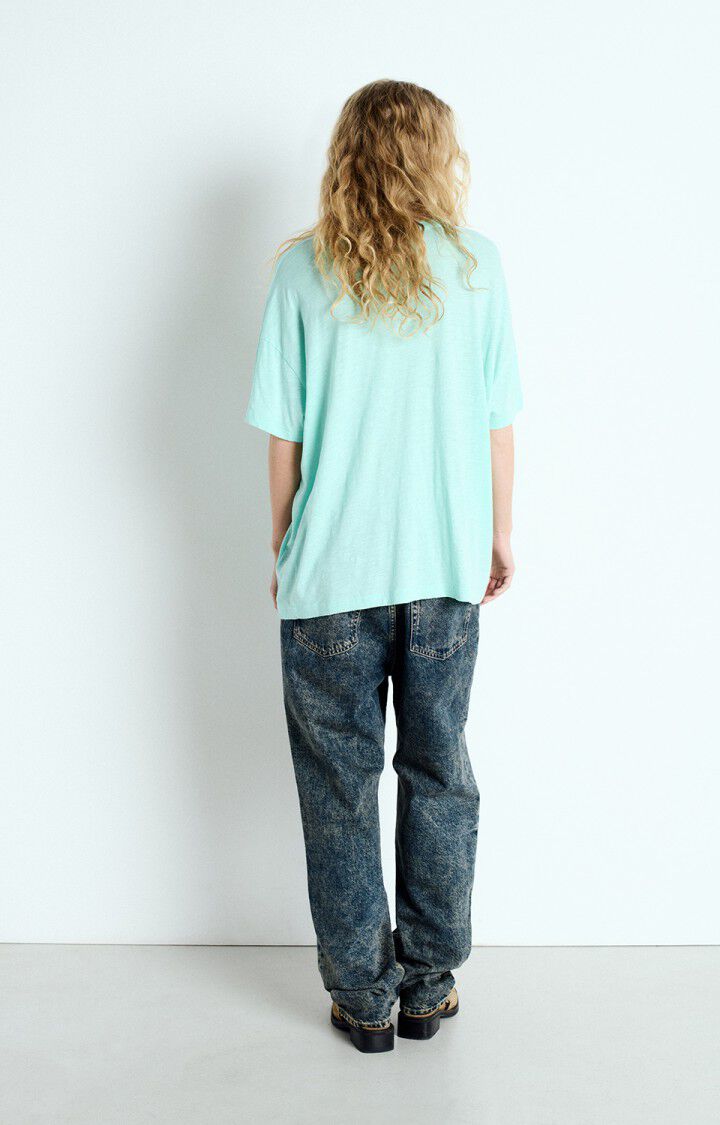 American Vintage T-shirt Femme Jacksonville - CONCOMBRE VINTAGE 17 Manches Courtes Bleu - E25