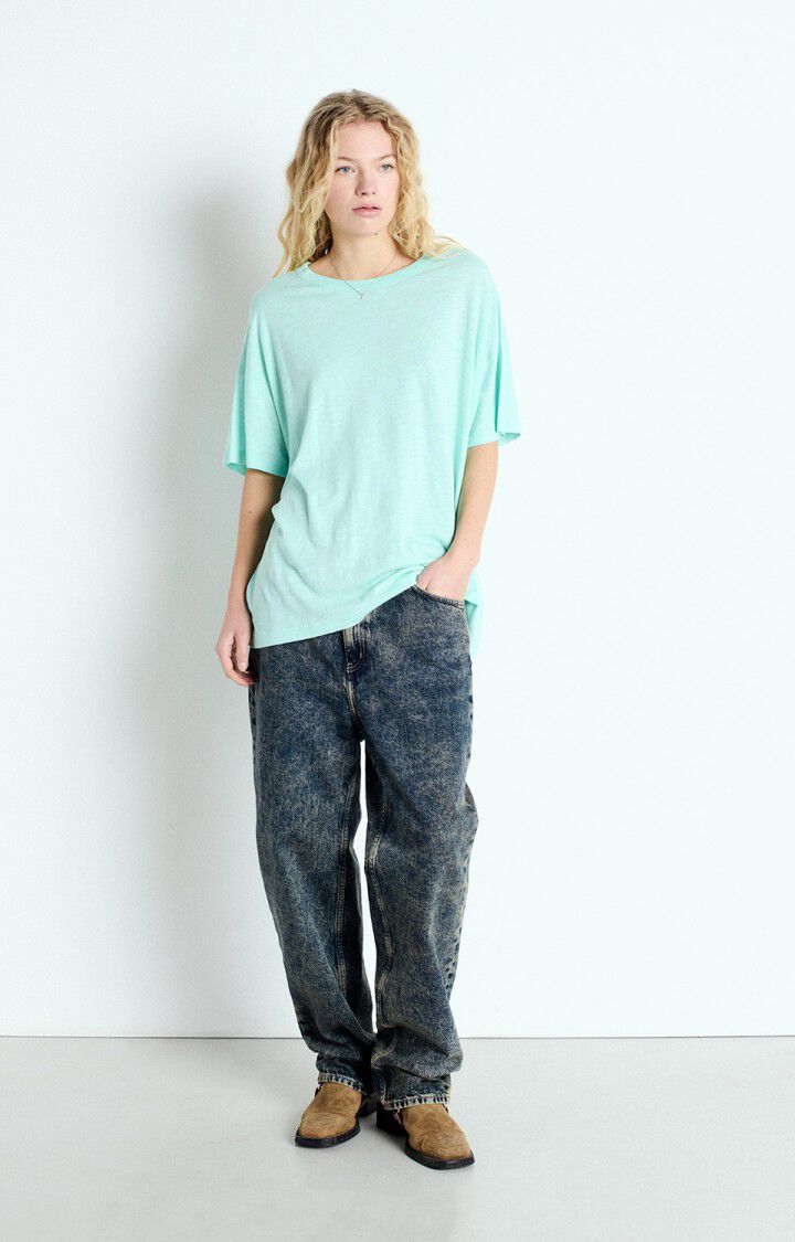 American Vintage T-shirt Femme Jacksonville - CONCOMBRE VINTAGE 17 Manches Courtes Bleu - E25